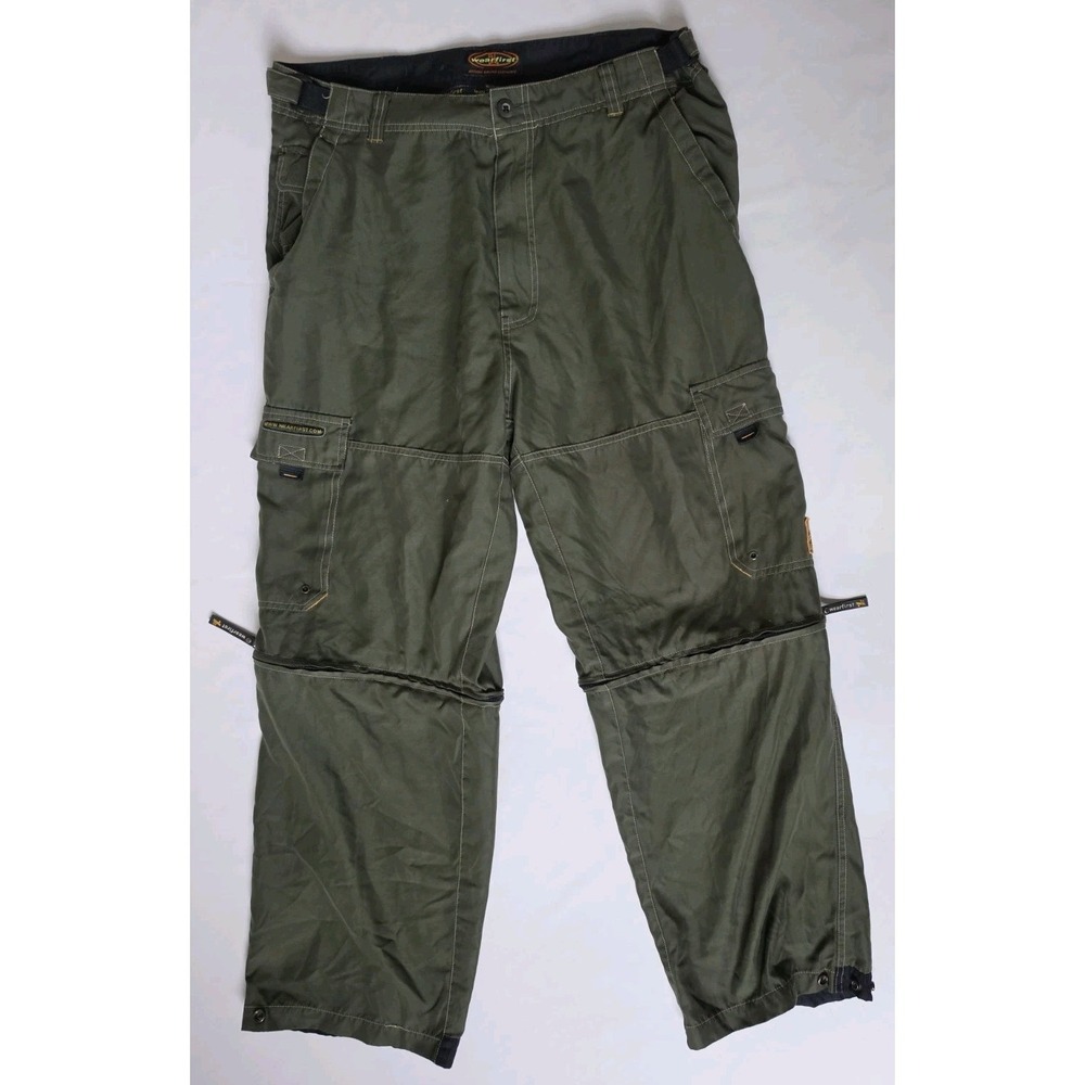 Y2K Wearfirst Action Brand Men's Detachable Cargo Pants Olive Green 36x30